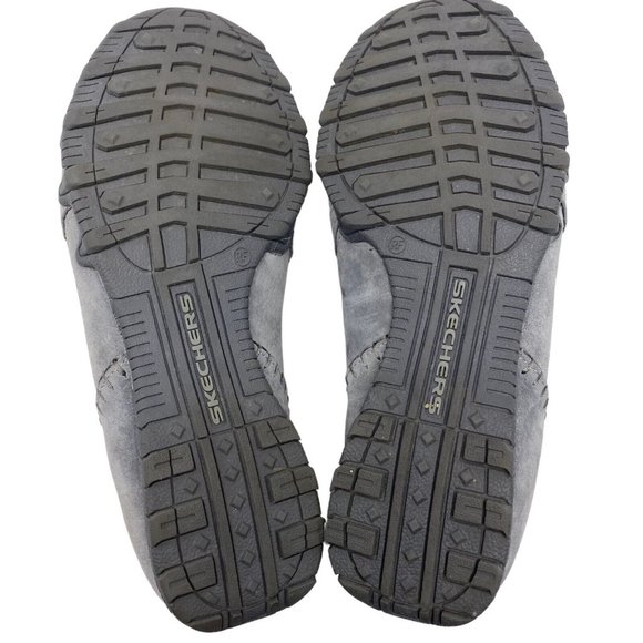 Skechers Gray Suede Loafers 9 Relaxed Fit Memory Foam Shoes Biker Alumni 49415 - Picture 7 of 8